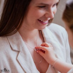 "Heart Glow" hjerte halskde i slv inklusiv gravering