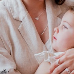 "Heart Glow" hjerte halskde i slv inklusiv gravering