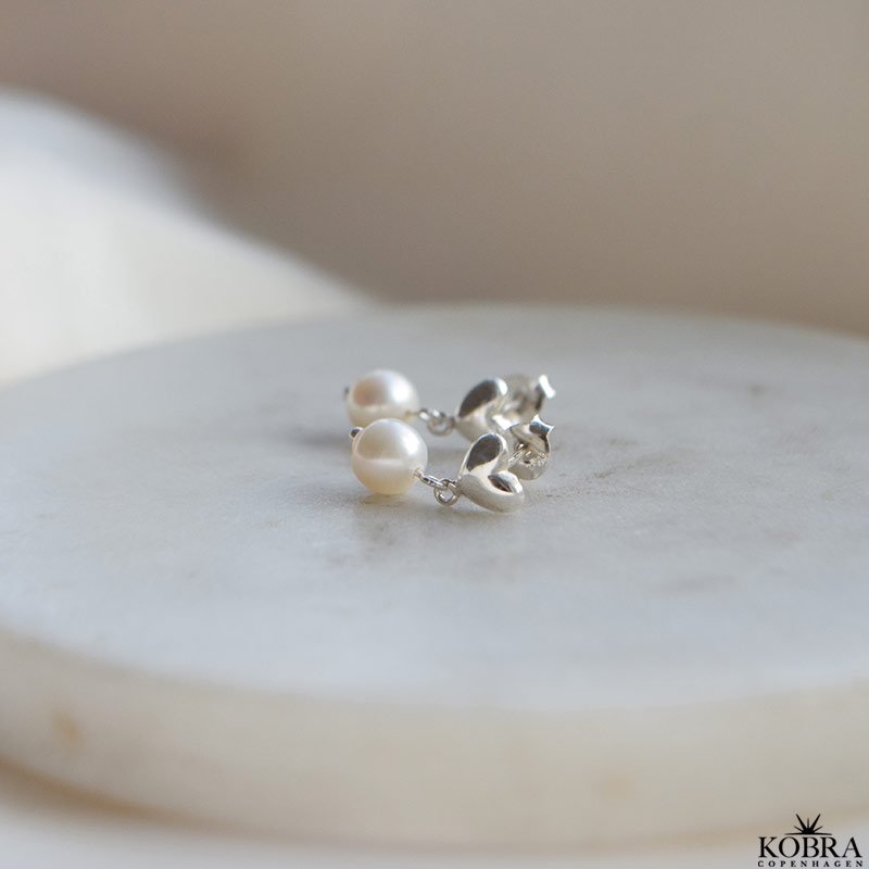 "Bellamy" Slv hjerte reringe med perler