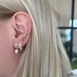 "Embrace" Sm restikker med hjerter og sten i slv