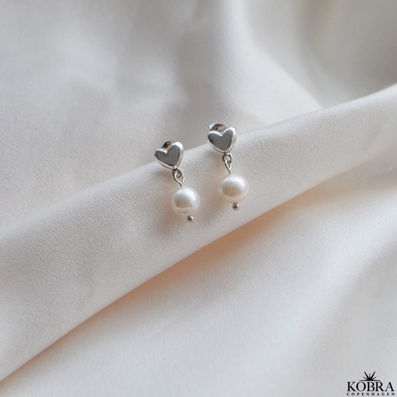 "Bellamy" Slv hjerte reringe med perler