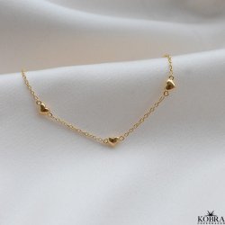 "Liva" gold bracelet with small hearts