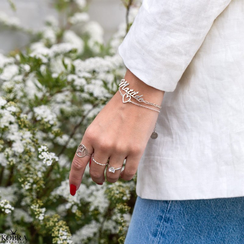 "Love" slv armbnd med hjerte