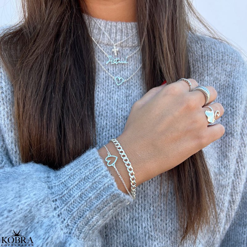 "Love" slv armbnd med hjerte