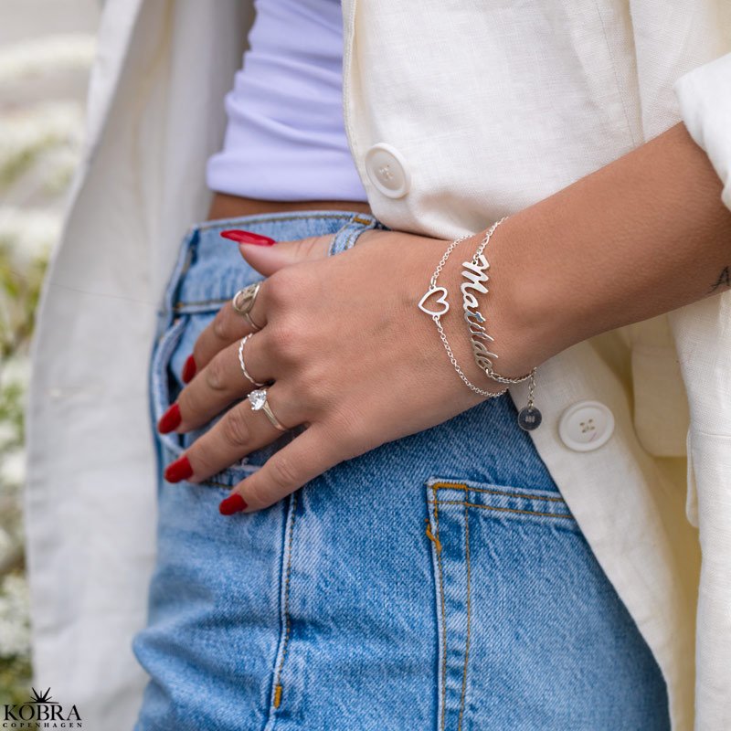 "Love" slv armbnd med hjerte