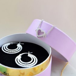 "Isolde" heart bracelet with stones in sterling silver