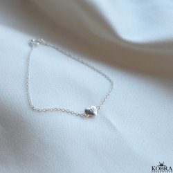 "Liva" slv armbnd med lille hjerte inklusiv din gravering