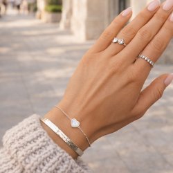 "Beatrice" s�lv ring med hvide sten