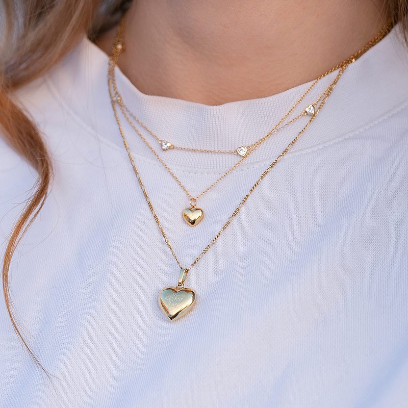 "Junie" gold necklace / choker with hearts