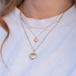 "Liva" 18 karat forgyldt smuk hjerte halskęde inklusiv gravering