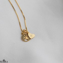 "Believe" gold necklace with the tree of life