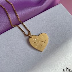 "Dear To Me" guld hjerte halskde med gravering