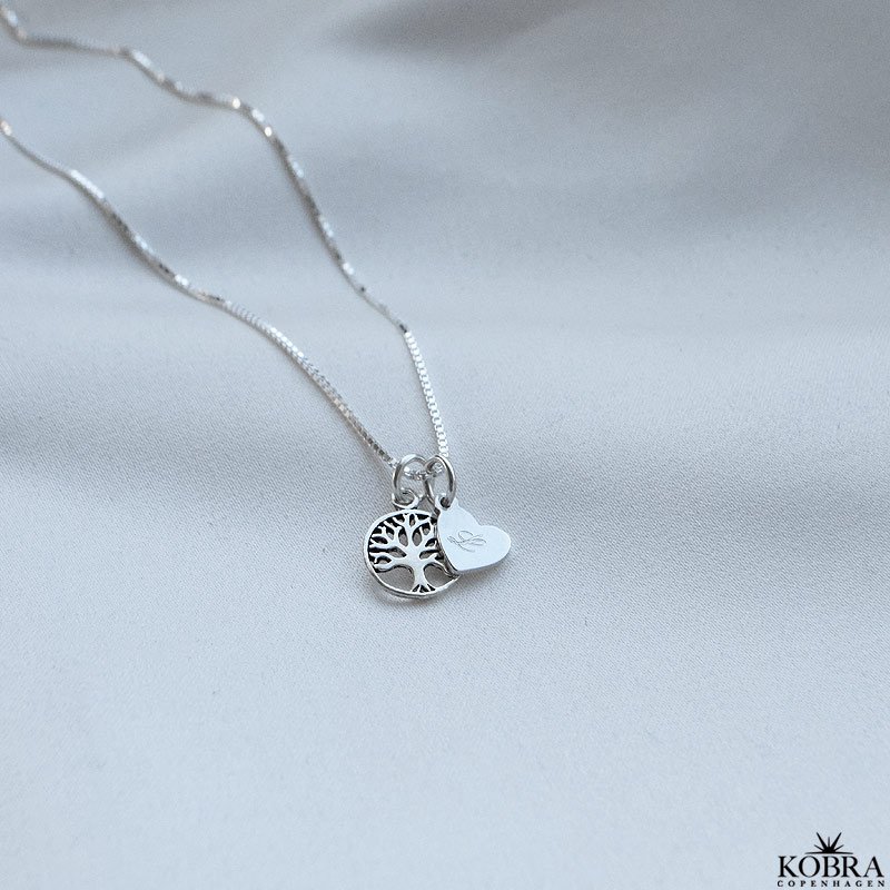 "Believe" Livets tr hjerte halskde i slv med gravering