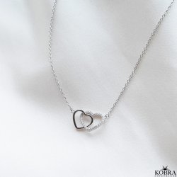"Darling" heart necklace in silver