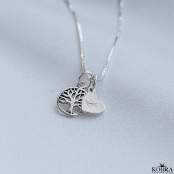 "Believe" Livets tr hjerte halskde i slv med gravering