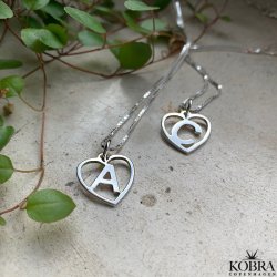 "Soul" hjerte halskde i slv med personligt bogstav