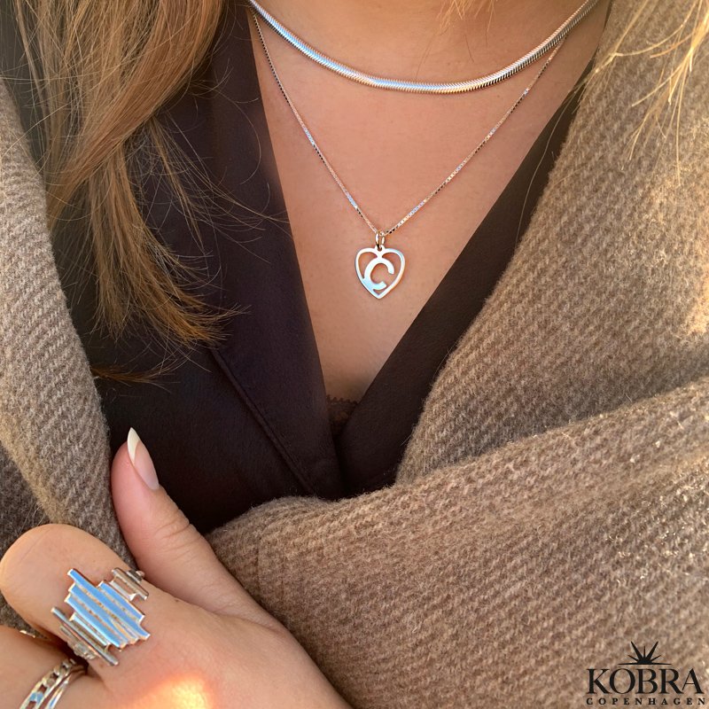 "Soul" hjerte halskde i slv med personligt bogstav