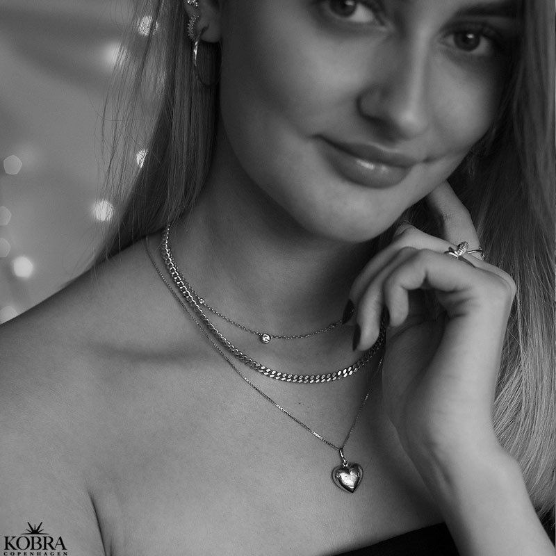 "Jenny" slvhalskde / choker med sm sten