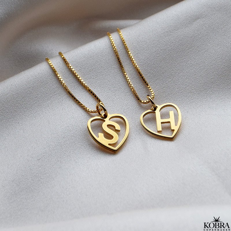 "Soul" guld hjerte halskde med dit bogstav