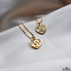 "Soul" guld hjerte halskde med dit bogstav