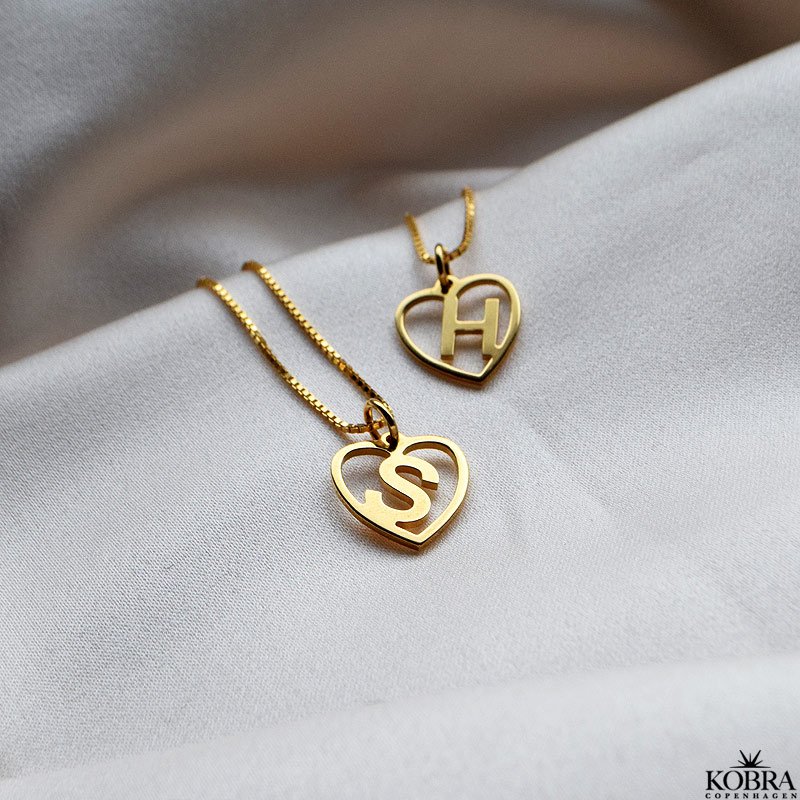 "Soul" guld hjerte halskde med dit bogstav