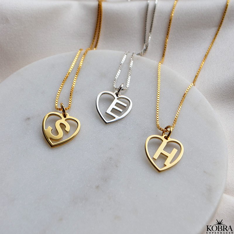 "Soul" guld hjerte halskde med dit bogstav