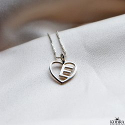 "Soul" hjerte halskde i slv med personligt bogstav