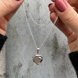 "Jasmin" hjerte medaljon i slv