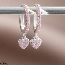 "Cindy" sknne hjertereringe i slv med lyserde sten