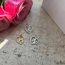 "Soul" hjerte halskde i slv med personligt bogstav