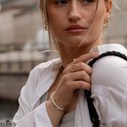 "Nikoline" 18 karat forgyldt armbnd / arm cuff