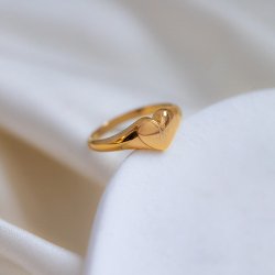 "Liva" 18k forgylt hjertering med personlig gravering