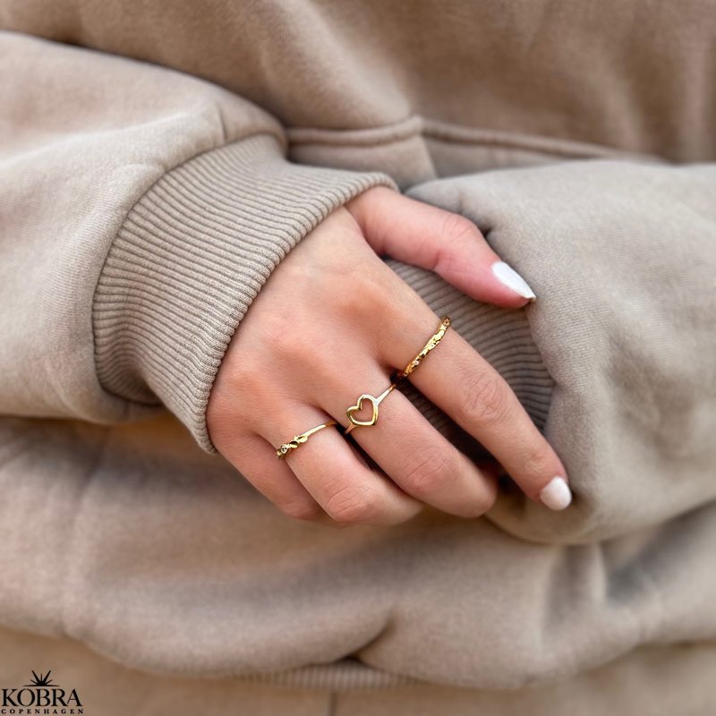 "Lovella" 18 karat forgyldt hjerte ring