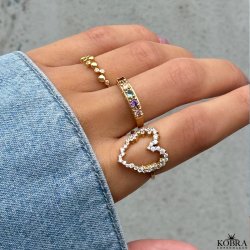 "Lorelai" Unik guld ring med farvet sten