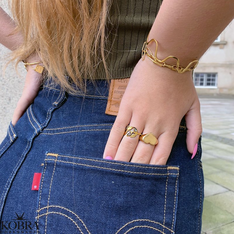 "Harlan" 14 karat forgyldt blget armbnd