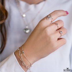 "Soul" hndlavet hjerte slv ring med dine bogstaver