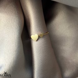 "Lila" enkel guld ring med hjerter