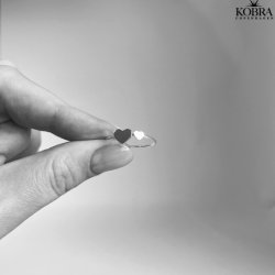 "Lila" enkel slv ring med hjerter