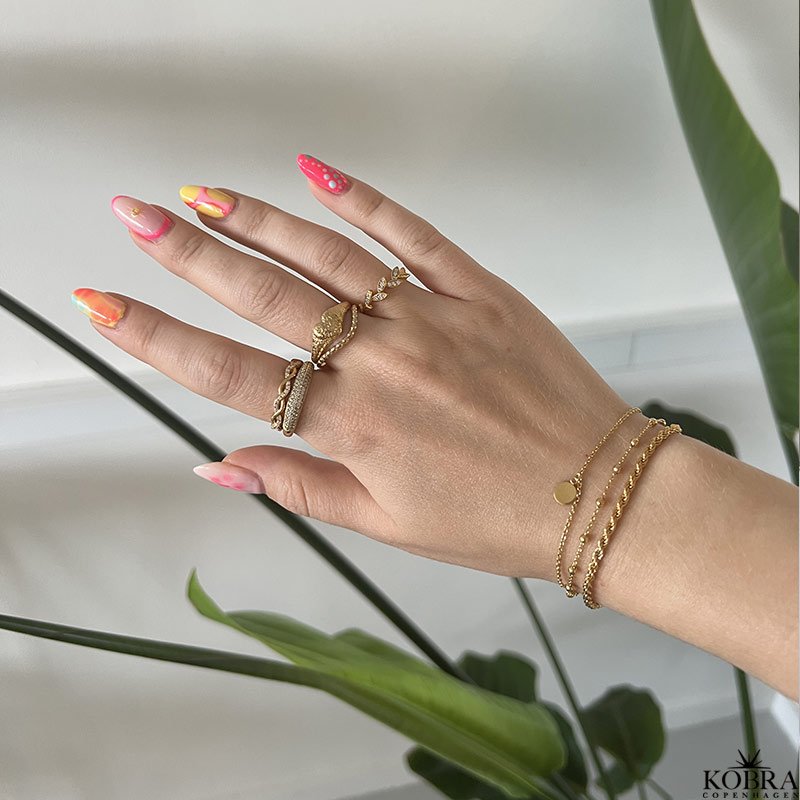 "Esther" Crushed Heart Ring i 18 karat forgyldt