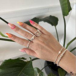 "Esther" Crushed Heart Ring i sterling slv