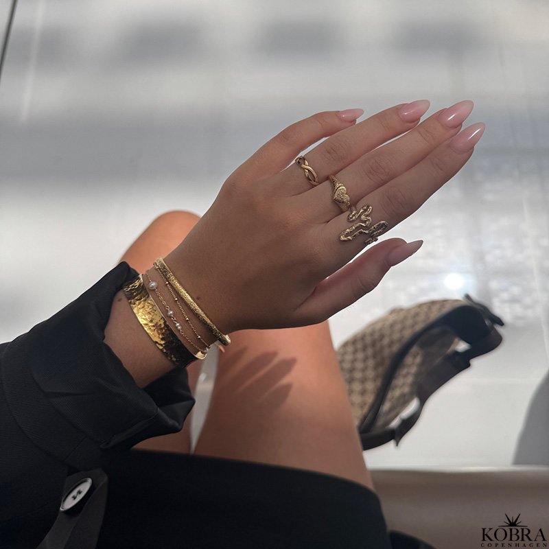 "Elva" 18 karat gullbelagt flettet ring