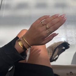 "Esther" Crushed Heart Ring i 18 karat forgyldt