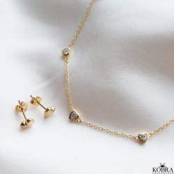 "Junie" gold necklace / choker with hearts