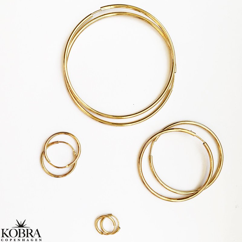 "Cirkeline" hoops - earrings in 14 carat gold plated silver (XL)