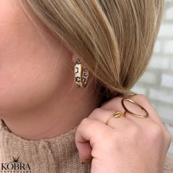 "Elipse" 18 karat forgyldt hndlavet oval ring