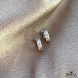 "Silje" sm slv hoops med hvide sten