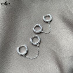 "Levine" Sandblste slv hoops til 2 huller i rerne