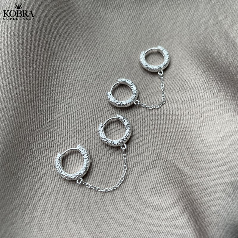 "Levine" Sandblste slv hoops til 2 huller i rerne