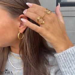 18 karat forgyldt "Lennox" dobbelt V ring