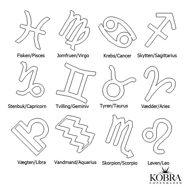 "Hoshi" hndlavet zodiac charm i slv